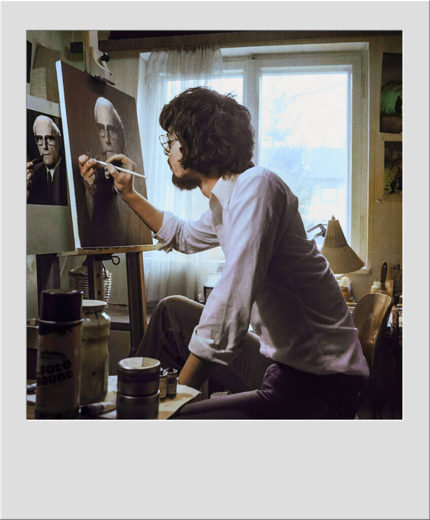Matthias Töpfer als malender Student 1975